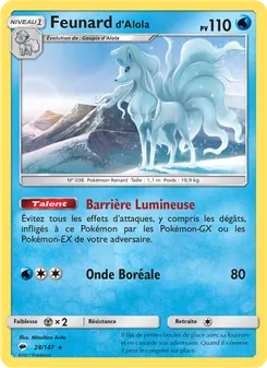 Carte Pokémon Feunard d’Alola 28
