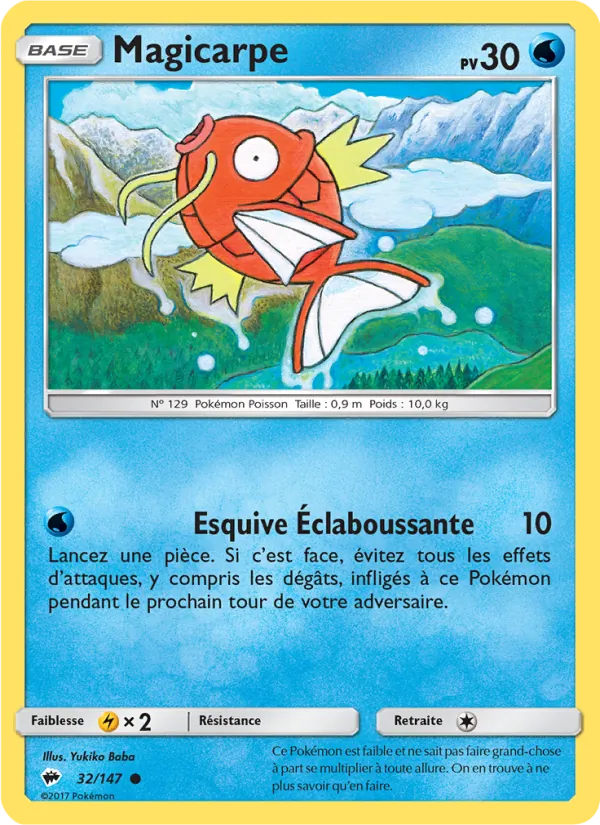 Carte Pokémon Magicarpe 32/147 de l'extension Ombres Ardentes