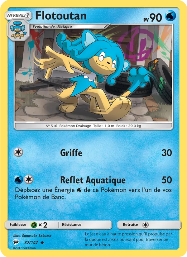 Carte Pokémon Flotoutan 37/147 de l'extension Ombres Ardentes