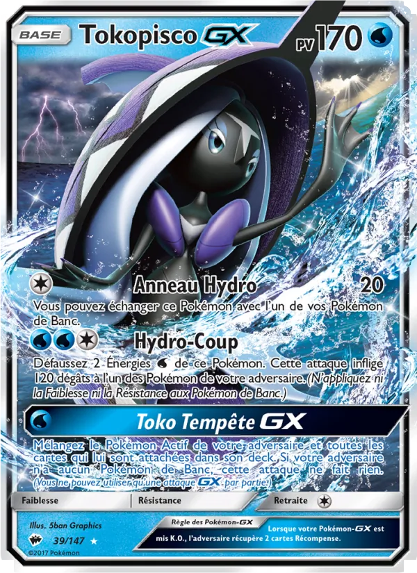 Carte Pokémon Tokopisco GX 39/147 de l'extension Ombres Ardentes