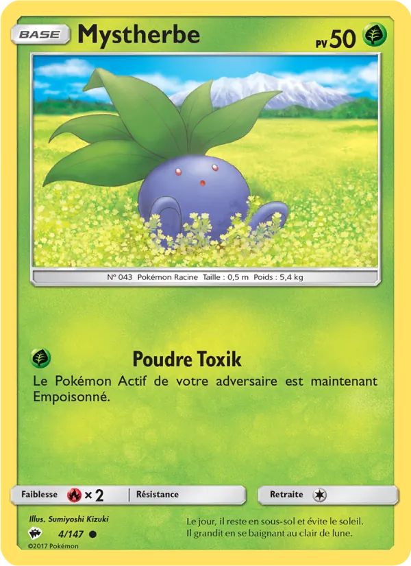 Carte Pokémon Mystherbe 4/147 de l'extension Ombres Ardentes