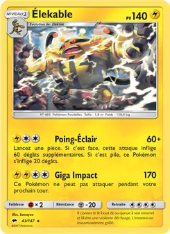 Carte Pokémon Élekable 43