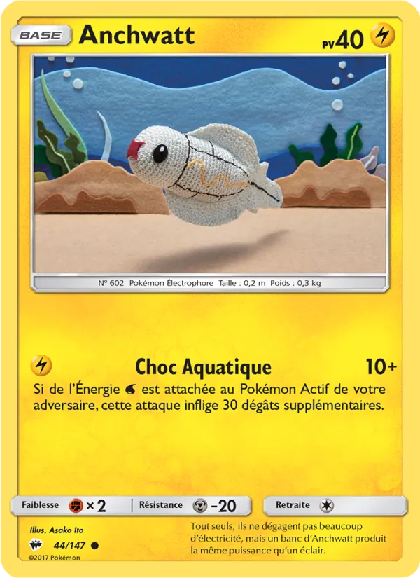 Carte Pokémon Anchwatt 44/147 de l'extension Ombres Ardentes