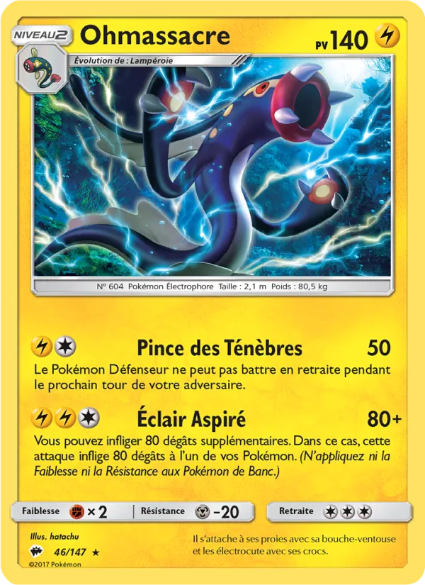 Carte Pokémon Ohmassacre 46/147 de l'extension Ombres Ardentes
