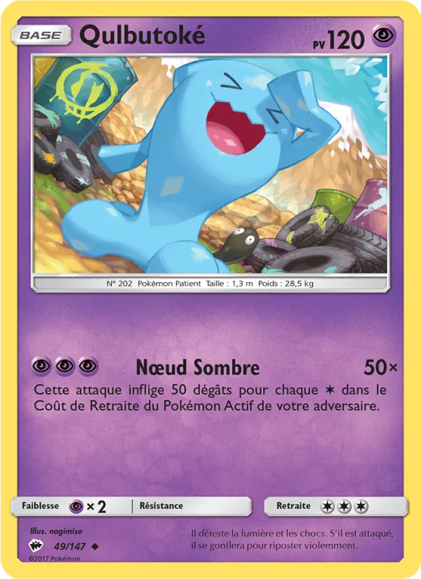 Carte Pokémon Qulbutoké 49/147 de l'extension Ombres Ardentes