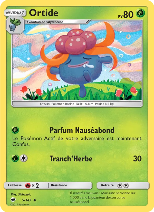 Carte Pokémon Ortide 5/147 de l'extension Ombres Ardentes