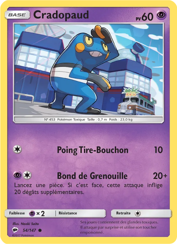 Carte Pokémon Cradopaud 54/147 de l'extension Ombres Ardentes