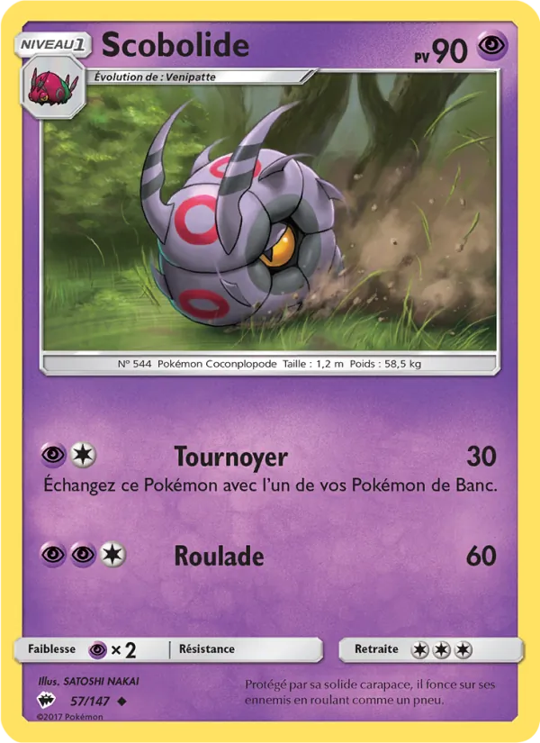 Carte Pokémon Scobolide 57/147 de l'extension Ombres Ardentes