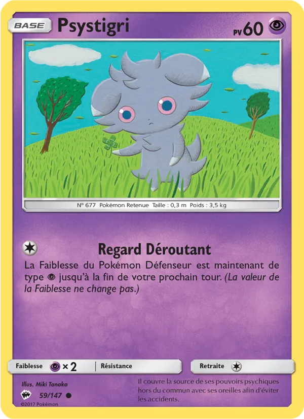 Carte Pokémon Psystigri 59/147 de l'extension Ombres Ardentes