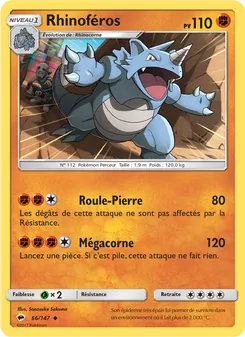 Carte Pokémon Rhinoféros 66