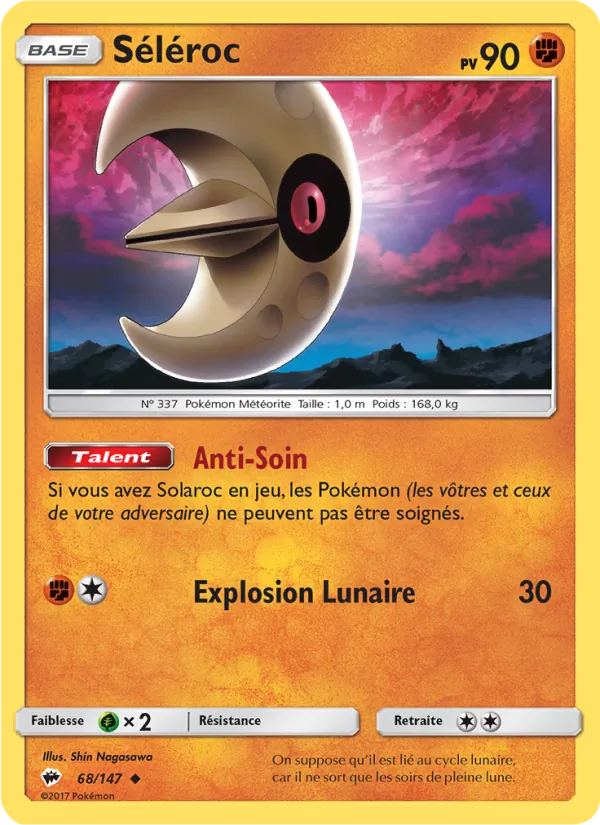 Carte Pokémon Séléroc 68/147 de l'extension Ombres Ardentes