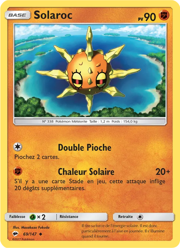 Carte Pokémon Solaroc 69/147 de l'extension Ombres Ardentes