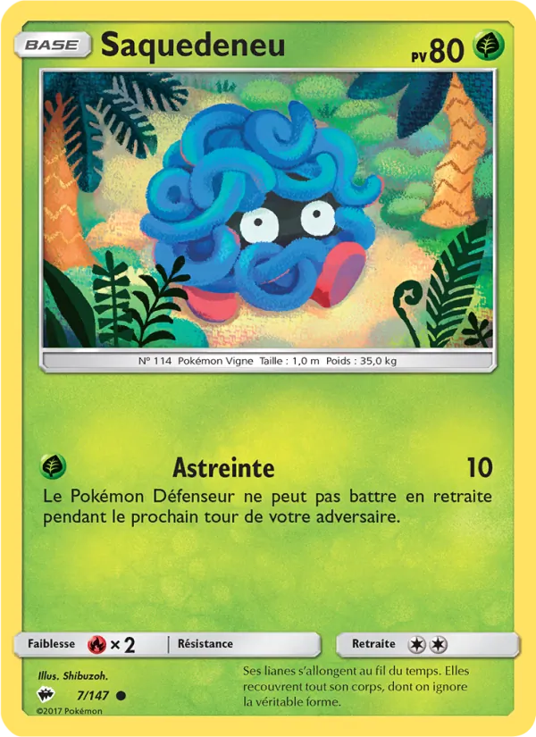 Carte Pokémon Saquedeneu 7/147 de l'extension Ombres Ardentes