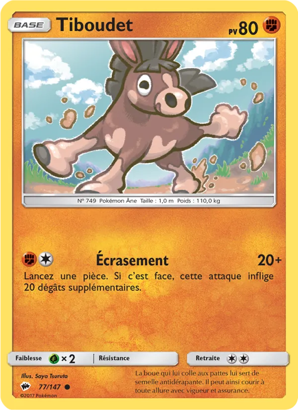 Carte Pokémon Tiboudet 77/147 de l'extension Ombres Ardentes