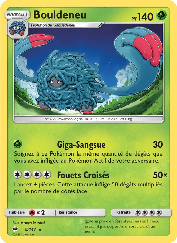 Carte Pokémon Bouldeneu 8/147 de l'extension Ombres Ardentes