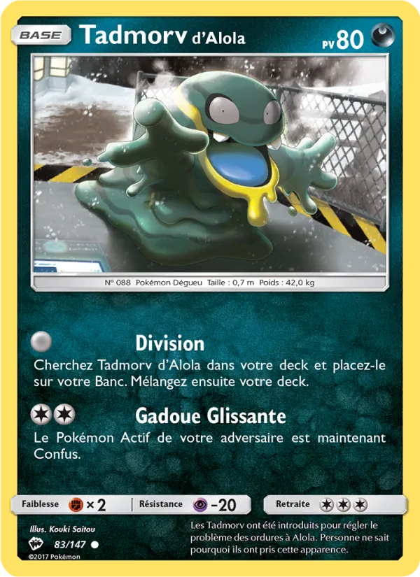 Carte Pokémon Tadmorv d’Alola 83/147 de l'extension Ombres Ardentes