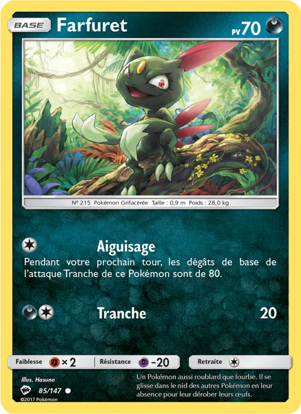 Carte Pokémon Farfuret 85/147 de l'extension Ombres Ardentes