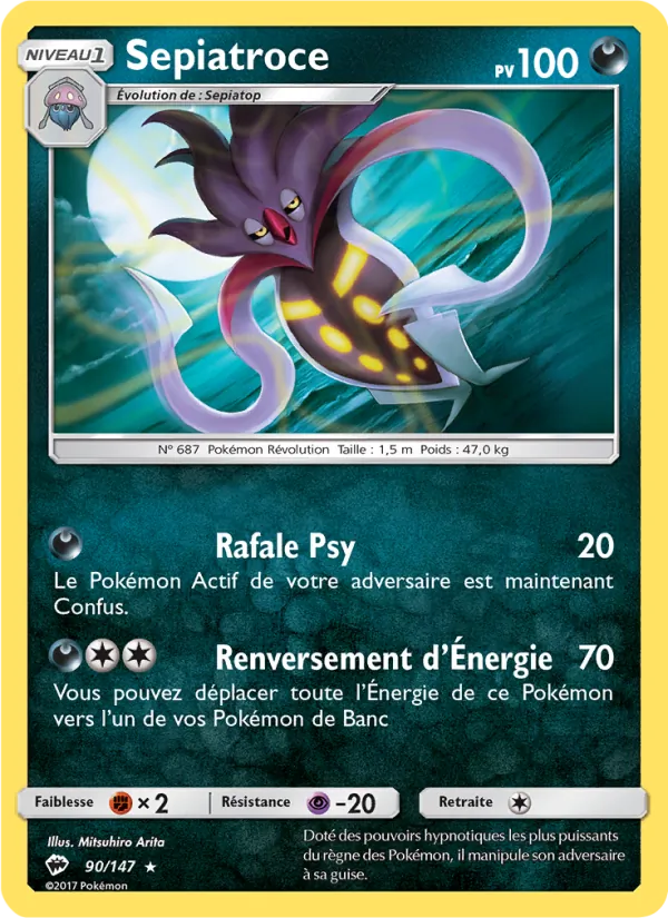 Carte Pokémon Sepiatroce 90/147 de l'extension Ombres Ardentes