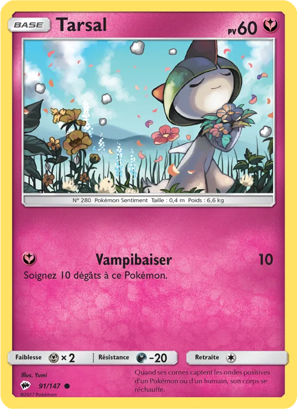 Carte Pokémon Tarsal 91/147 de l'extension Ombres Ardentes