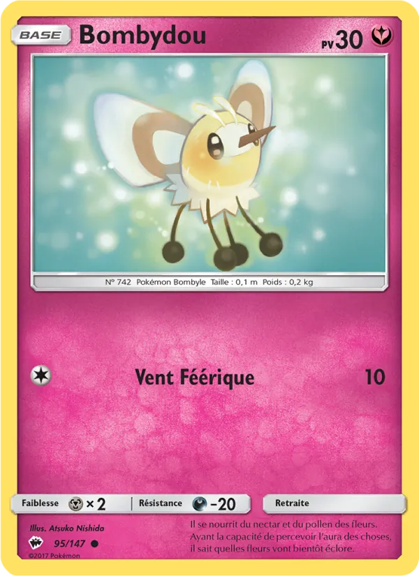 Carte Pokémon Bombydou 95/147 de l'extension Ombres Ardentes
