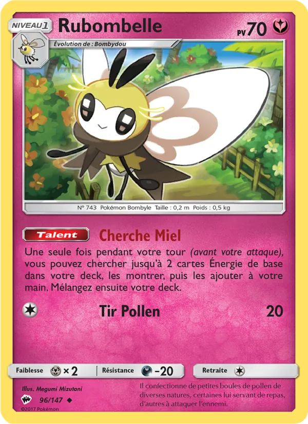 Carte Pokémon Rubombelle 96/147 de l'extension Ombres Ardentes