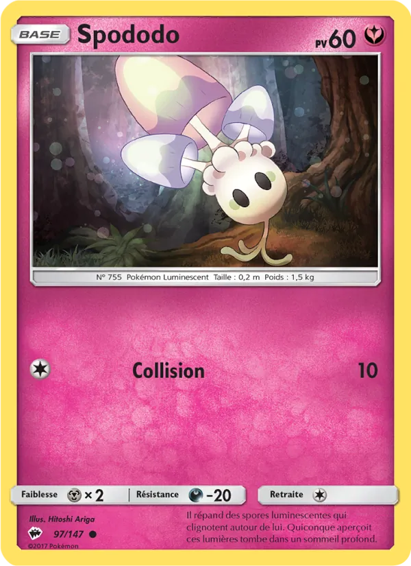 Carte Pokémon Spododo 97/147 de l'extension Ombres Ardentes