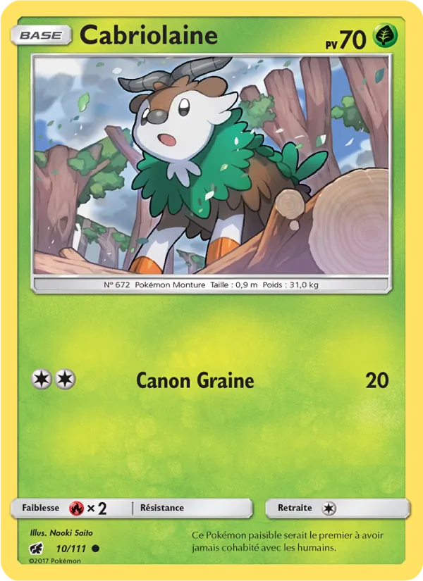 Carte Pokémon Cabriolaine 10/111 de l'extension Invasion Carmin