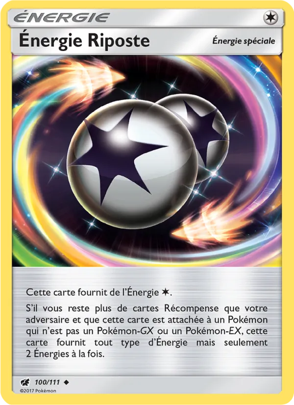 Carte Pokémon Énergie Riposte 100/111 de l'extension Invasion Carmin