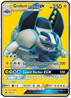Carte Pokémon Grolem d’Alola GX 102 — Invasion Carmin
