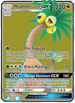 Carte Pokémon Noadkoko d’Alola GX 107