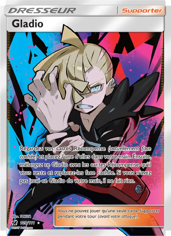Carte Pokémon Gladio 109/111 de l'extension Invasion Carmin