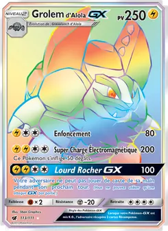 Carte Pokémon Grolem d’Alola GX 113
