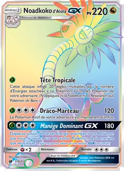 Carte Pokémon Noadkoko d’Alola GX 118 — Invasion Carmin