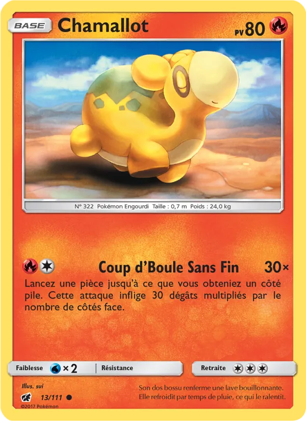 Carte Pokémon Chamallot 13/111 de l'extension Invasion Carmin