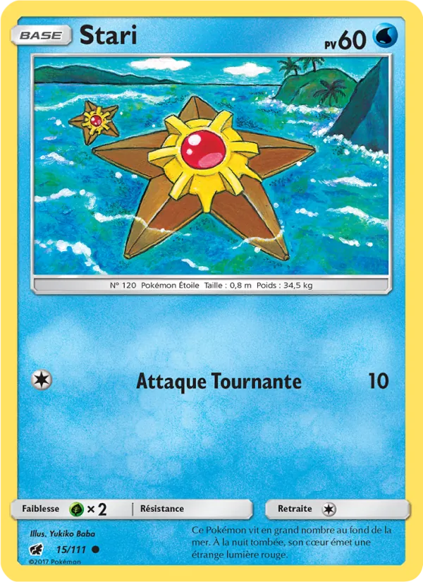 Carte Pokémon Stari 15/111 de l'extension Invasion Carmin
