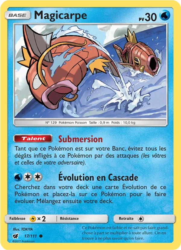 Carte Pokémon Magicarpe 17/111 de l'extension Invasion Carmin