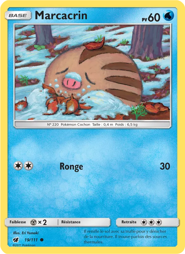 Carte Pokémon Marcacrin 19/111 de l'extension Invasion Carmin