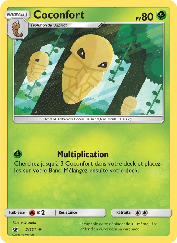 Carte Pokémon Coconfort 2/111 de l'extension Invasion Carmin