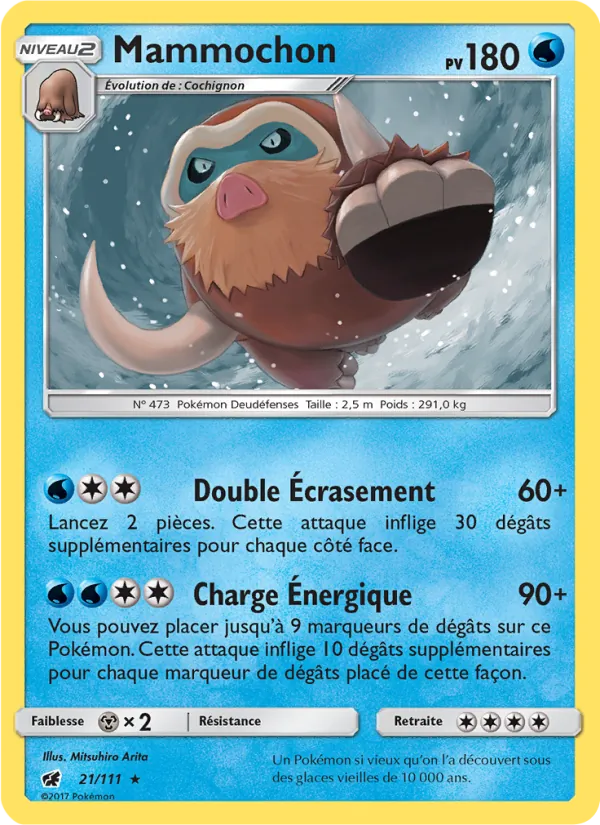 Carte Pokémon Mammochon 21/111 de l'extension Invasion Carmin