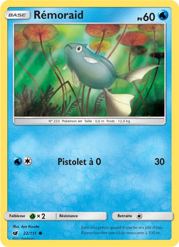 Carte Pokémon Rémoraid 22/111 de l'extension Invasion Carmin