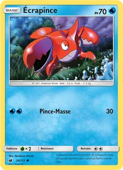 Carte Pokémon Écrapince 24