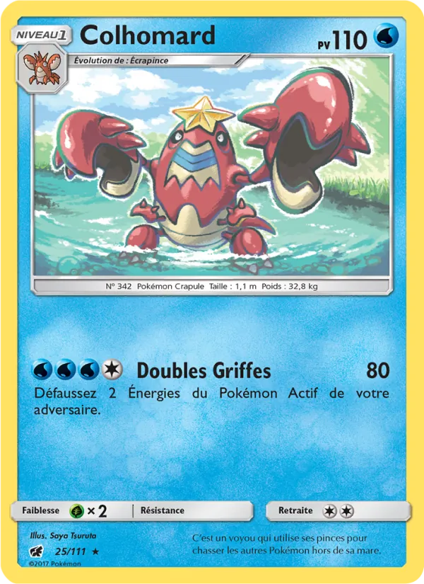 Carte Pokémon Colhomard 25/111 de l'extension Invasion Carmin