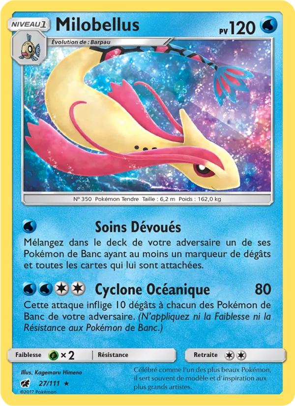 Carte Pokémon Milobellus 27/111 de l'extension Invasion Carmin