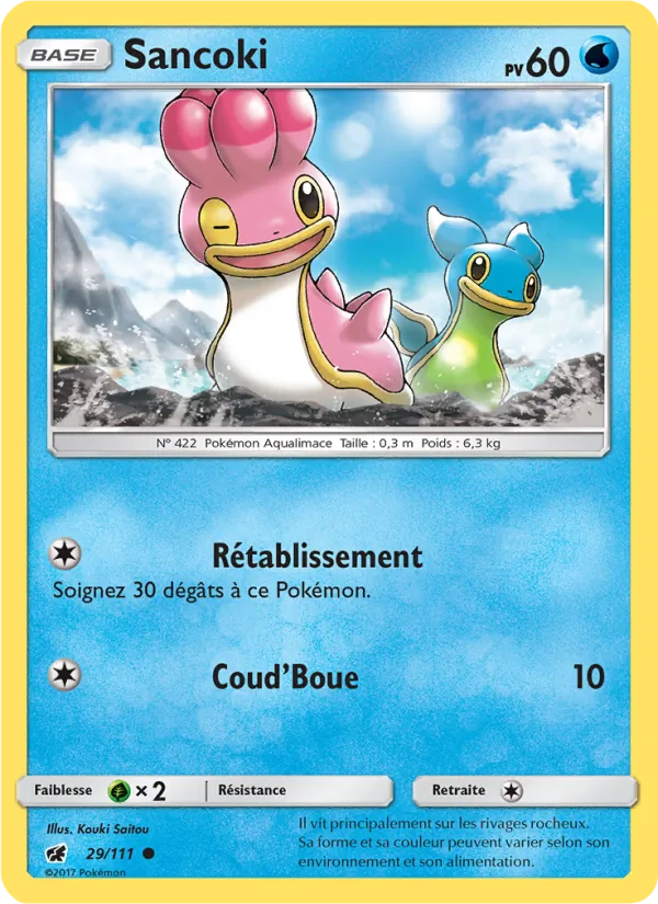 Carte Pokémon Sancoki 29/111 de l'extension Invasion Carmin