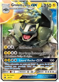 Carte Pokémon Grolem d’Alola GX 34