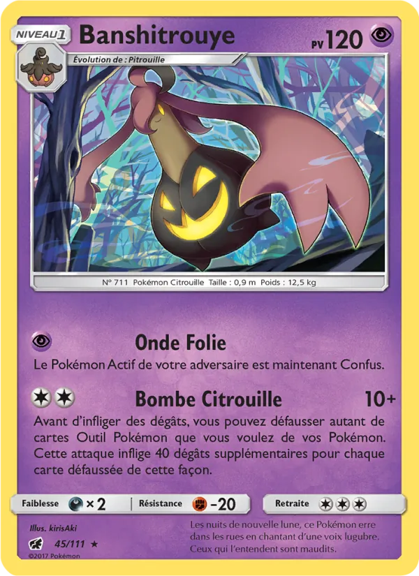 Carte Pokémon Banshitrouye 45/111 de l'extension Invasion Carmin