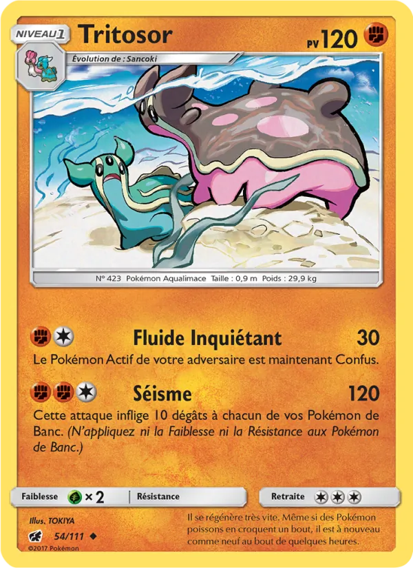 Carte Pokémon Tritosor 54/111 de l'extension Invasion Carmin