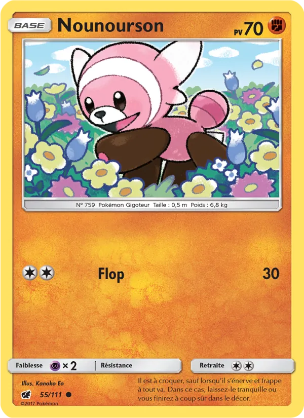 Carte Pokémon Nounourson 55/111 de l'extension Invasion Carmin