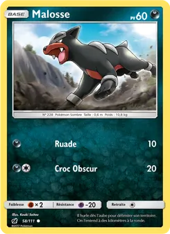 Carte Pokémon Malosse 58
