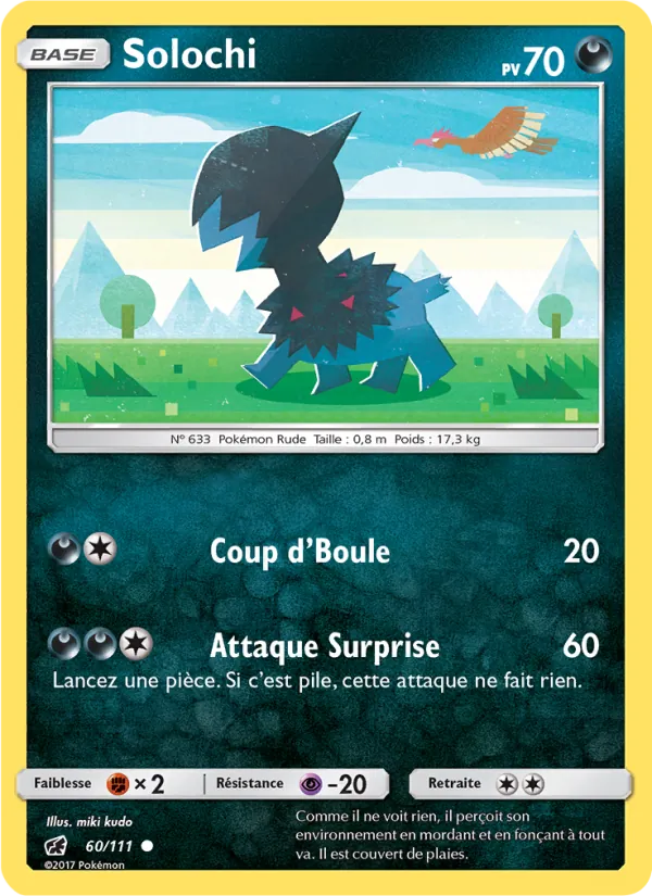 Carte Pokémon Solochi 60/111 de l'extension Invasion Carmin